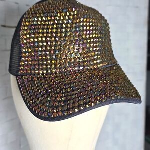 Rhinestone Cap Net Cap